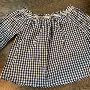 Madewell Off the Shoulder Gingham Top